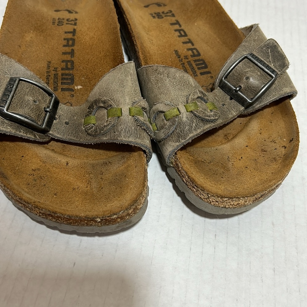 Birkenstock Tatami Madrid Taupe Leather Sandals Womens Size EU 37 US 6 - Picture 6 of 9